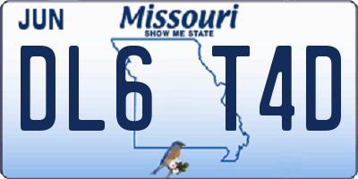 MO license plate DL6T4D