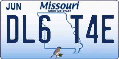 MO license plate DL6T4E