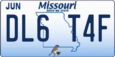 MO license plate DL6T4F