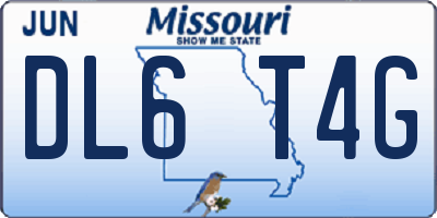 MO license plate DL6T4G