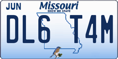 MO license plate DL6T4M