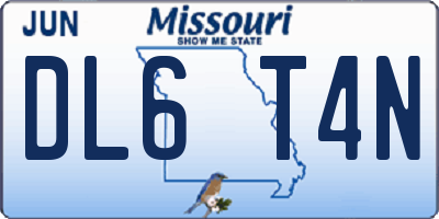 MO license plate DL6T4N