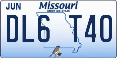 MO license plate DL6T4O