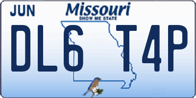 MO license plate DL6T4P