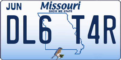MO license plate DL6T4R