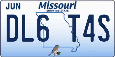 MO license plate DL6T4S