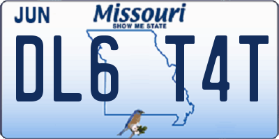 MO license plate DL6T4T