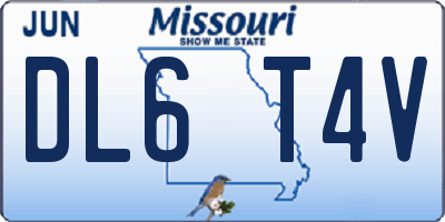 MO license plate DL6T4V