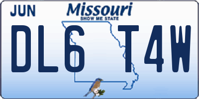 MO license plate DL6T4W