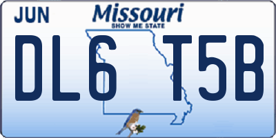 MO license plate DL6T5B