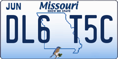 MO license plate DL6T5C