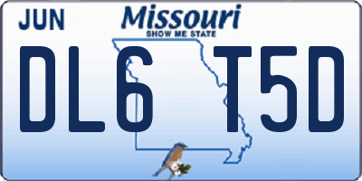 MO license plate DL6T5D