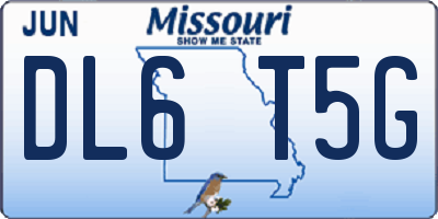 MO license plate DL6T5G