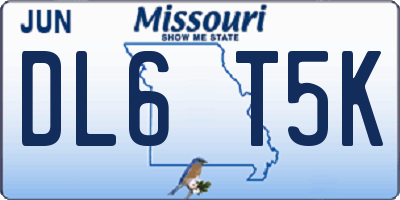 MO license plate DL6T5K