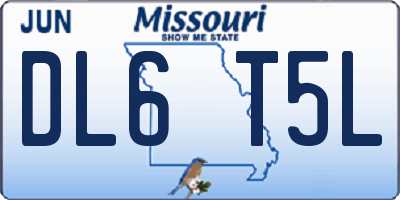 MO license plate DL6T5L