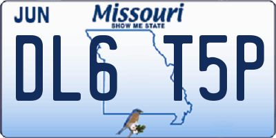 MO license plate DL6T5P