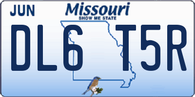MO license plate DL6T5R