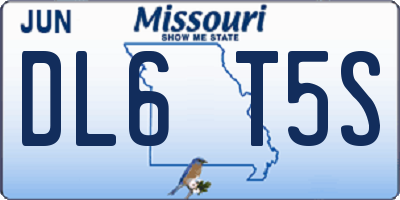 MO license plate DL6T5S