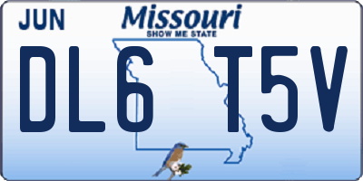 MO license plate DL6T5V