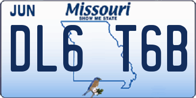 MO license plate DL6T6B