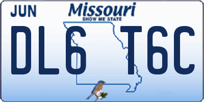 MO license plate DL6T6C