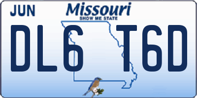 MO license plate DL6T6D
