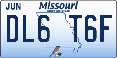 MO license plate DL6T6F