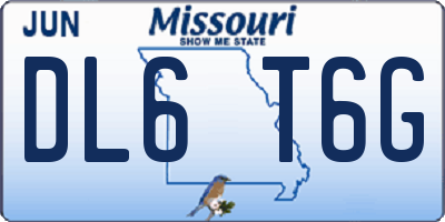 MO license plate DL6T6G