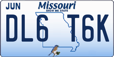 MO license plate DL6T6K