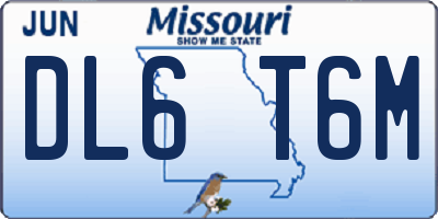 MO license plate DL6T6M