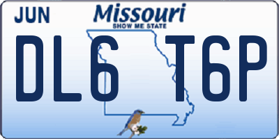 MO license plate DL6T6P