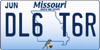 MO license plate DL6T6R
