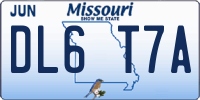 MO license plate DL6T7A
