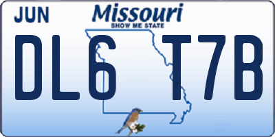 MO license plate DL6T7B