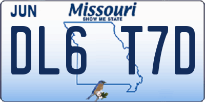 MO license plate DL6T7D