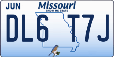 MO license plate DL6T7J