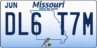 MO license plate DL6T7M