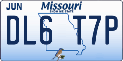 MO license plate DL6T7P