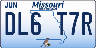 MO license plate DL6T7R