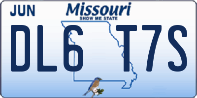 MO license plate DL6T7S