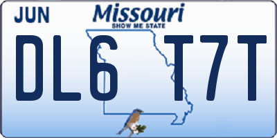 MO license plate DL6T7T