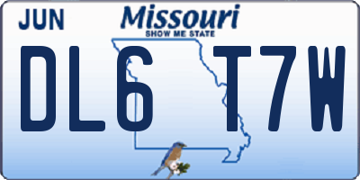 MO license plate DL6T7W