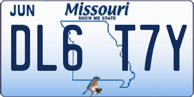 MO license plate DL6T7Y