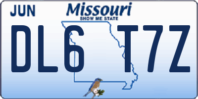 MO license plate DL6T7Z
