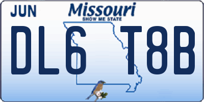 MO license plate DL6T8B