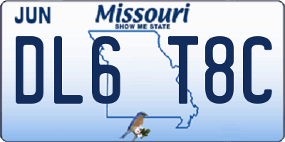 MO license plate DL6T8C