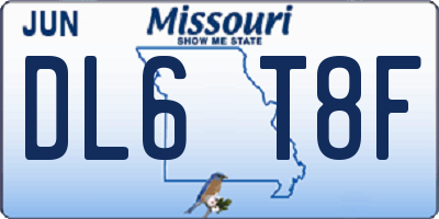 MO license plate DL6T8F