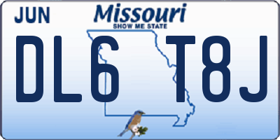 MO license plate DL6T8J