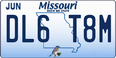 MO license plate DL6T8M