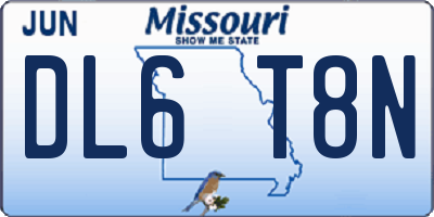 MO license plate DL6T8N